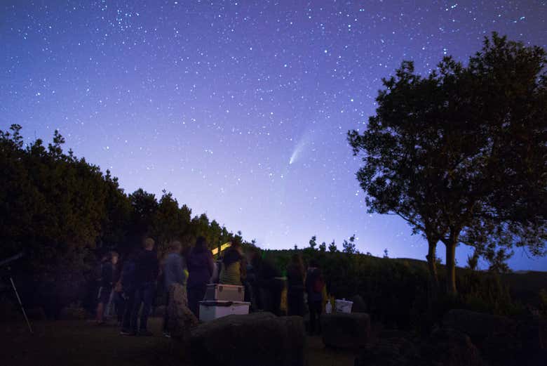 Cumbres de La Palma al caer la noche