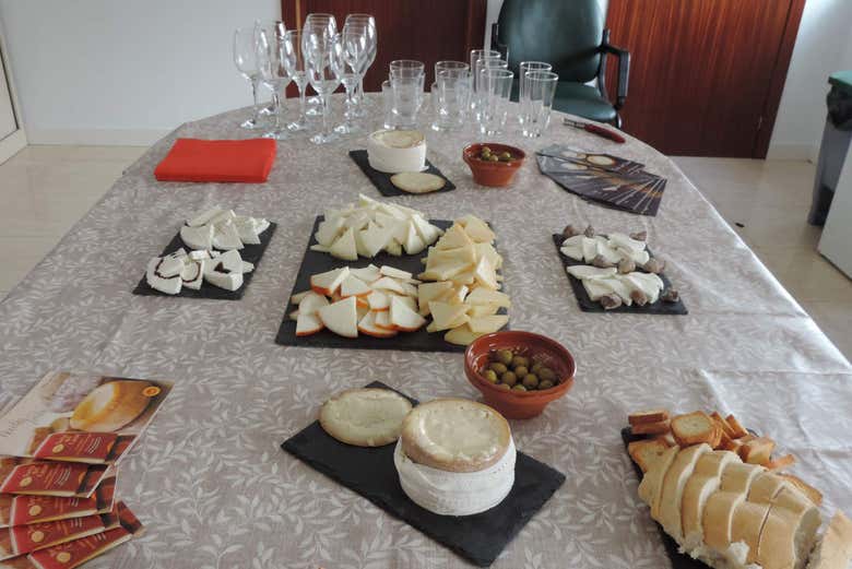 Degustação de queijos de Cáceres