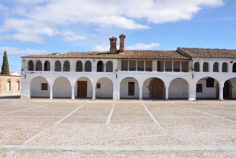 Detalhes da Plaza Mayor de Garrovillas de Alconétar