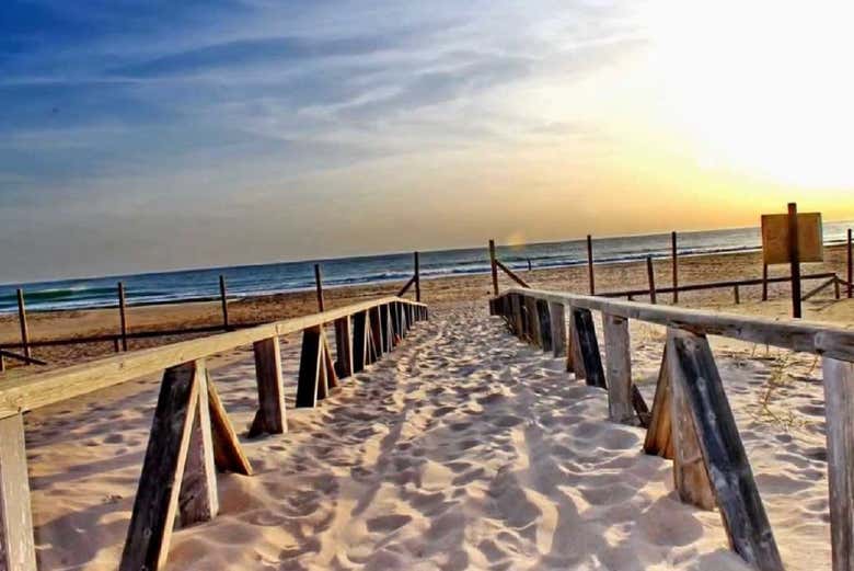 Atardecer en la playa del Palmar