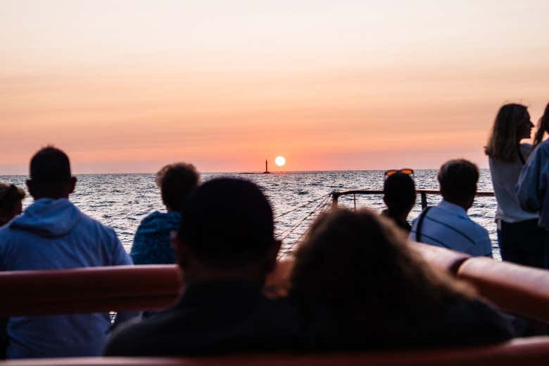 Observando o pôr do sol em Cádiz