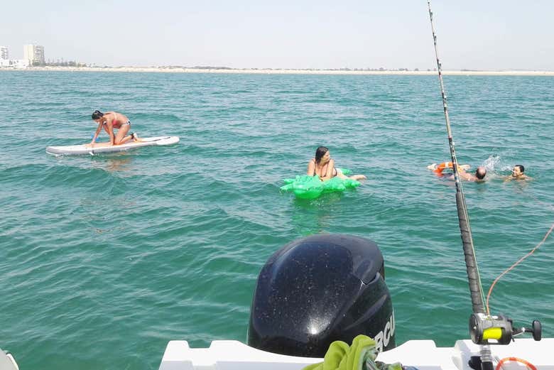 Baño en la bahía de Cádiz
