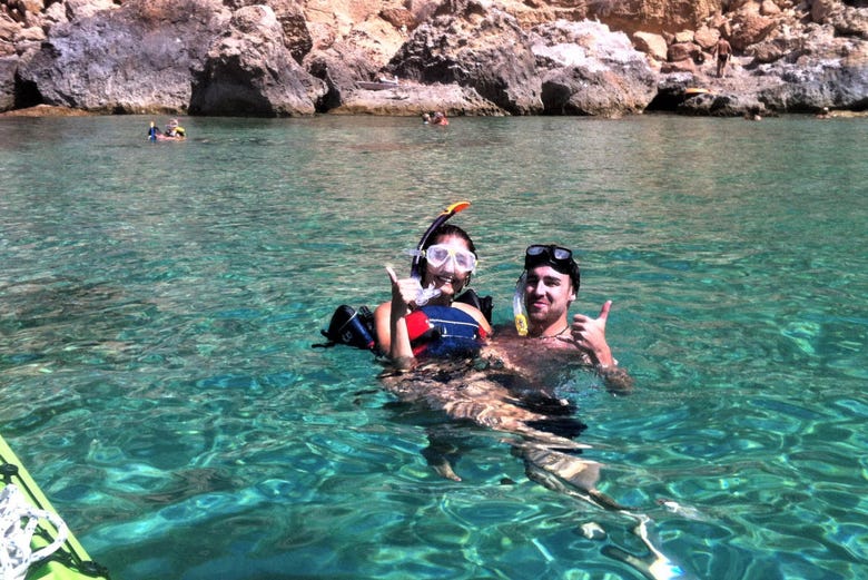 Snorkeling in the waters of Ibiza
