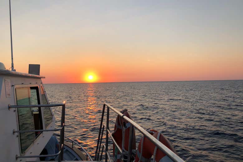 Atardecer visto desde el barco