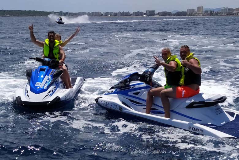 Enjoying the jet ski tour