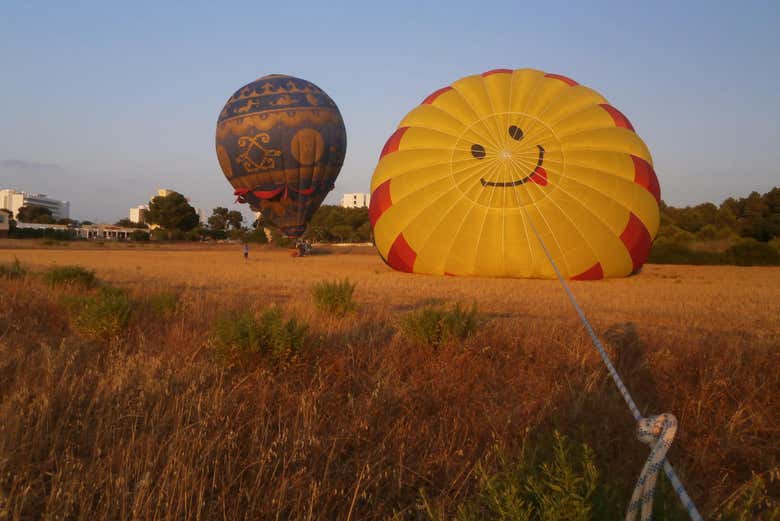 Préparation des montgolfières