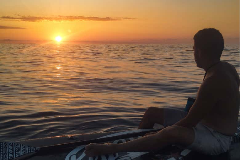 Contemplando el amanecer