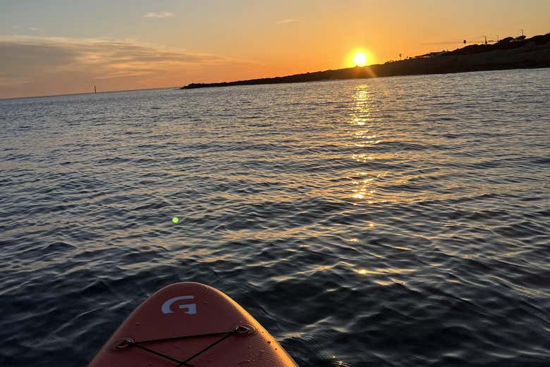 Puesta de sol desde el paddle surf