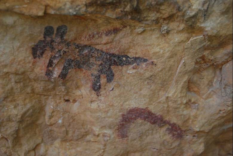 Peintures rupestres dans la grotte de Monigotes