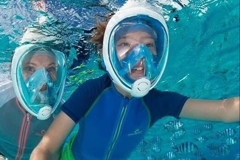 Con le maschere da snorkeling