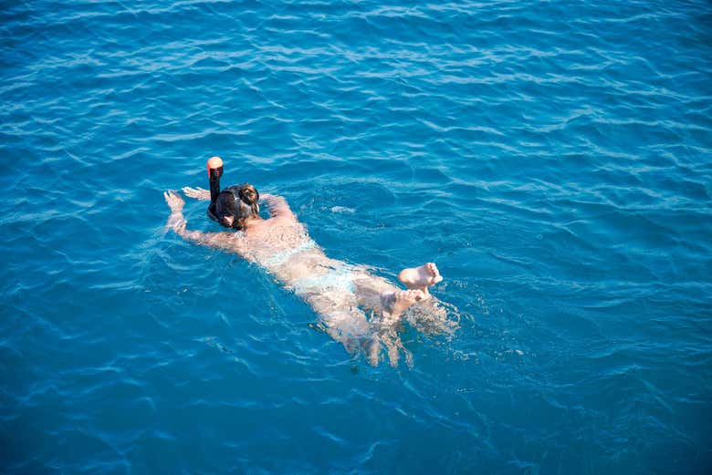 Fazendo snorkel em Calpe