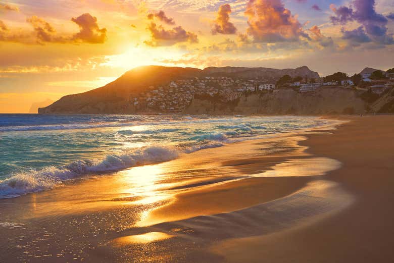 Spiaggia di Calp al tramonto