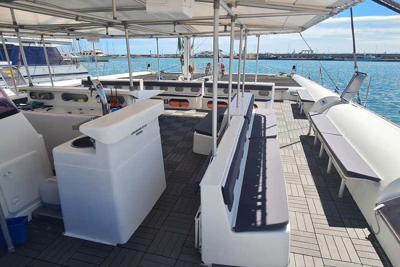 The deck of the boat