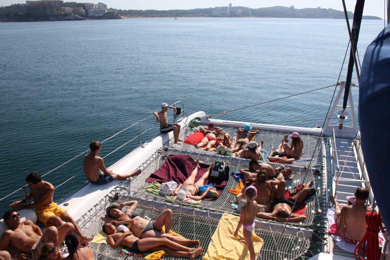 Sunbathing on board
