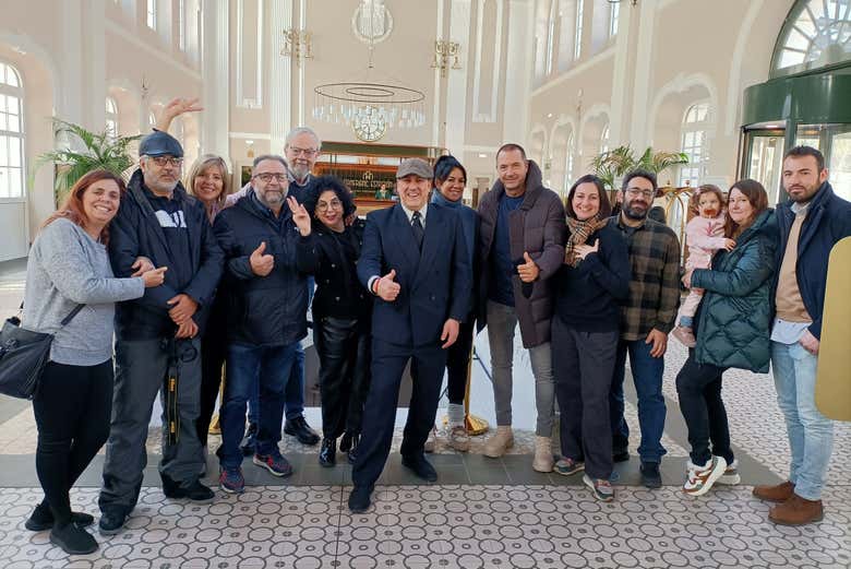 Visitando a antiga estação, convertida em um hotel
