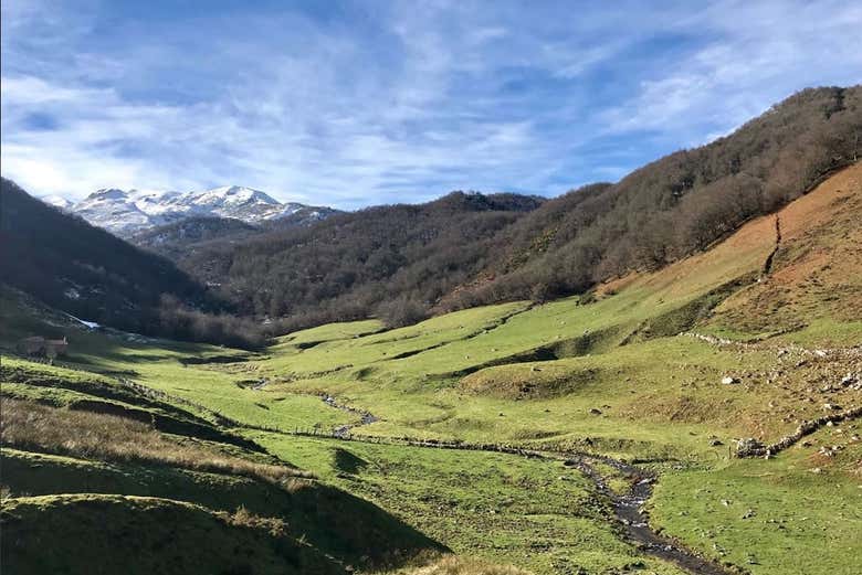 We'll see green meadows between the mountains