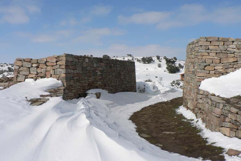 El castro cubierto por la nieve