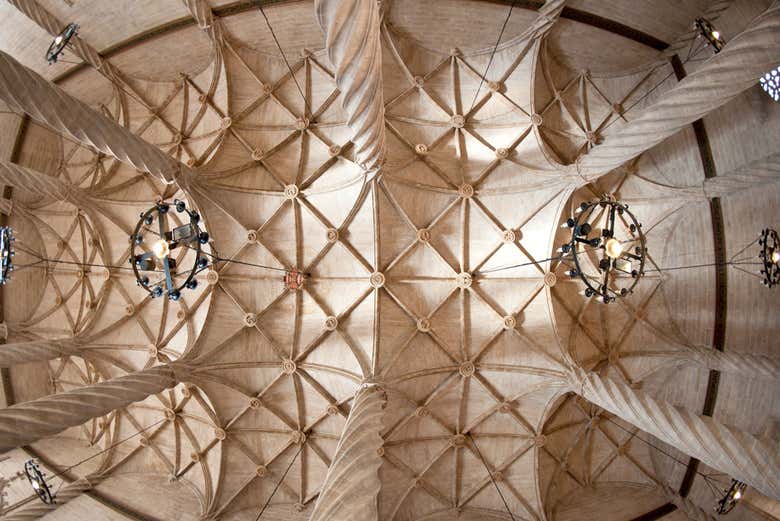 Inside the Lonja de la Seda in Valencia