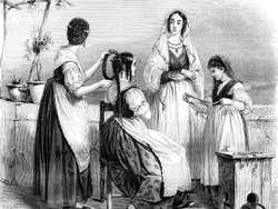 Ilustración de antiguos habitantes de Castellón