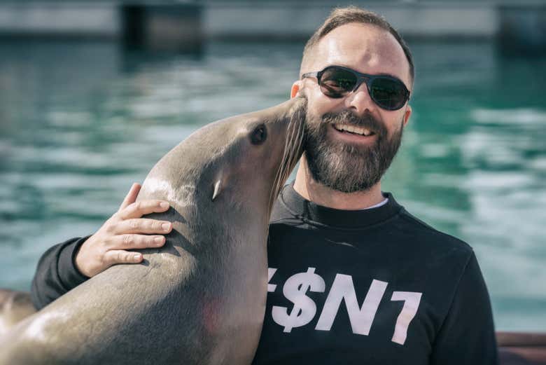 Saludando a los leones marinos