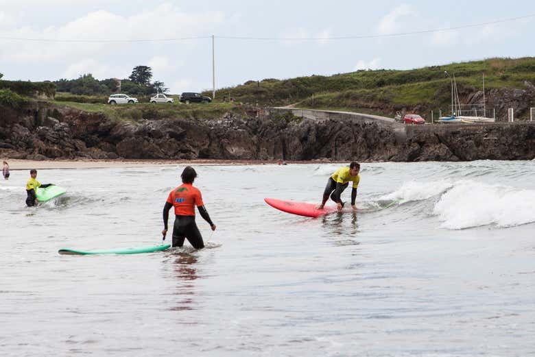 Divertissement pendant le cours de surf