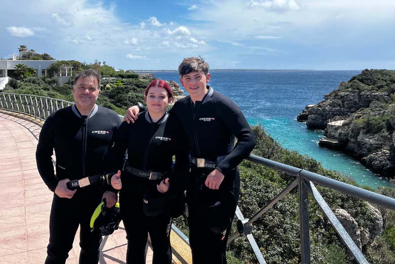 Viviendo en curso Open Water en familia