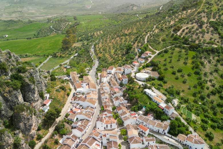 Vue aérienne de Zahara de la Sierra