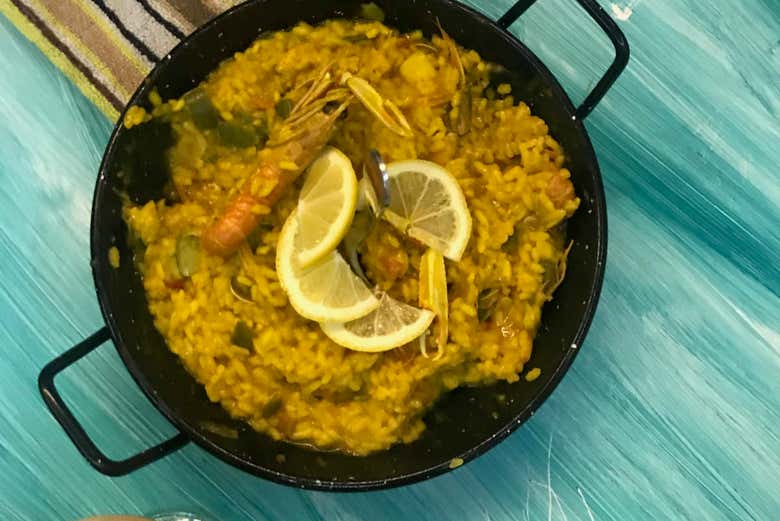Paella cordobesa