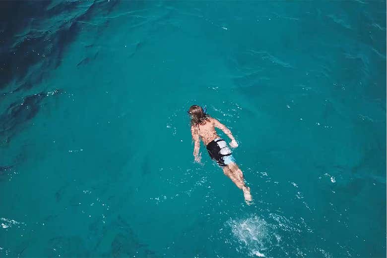 Haciendo snorkel en la isla de los Lobos
