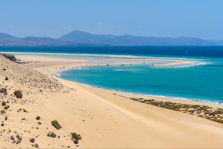 Playa de Sotavento, uno de los iconos del sur de Fuerteventura