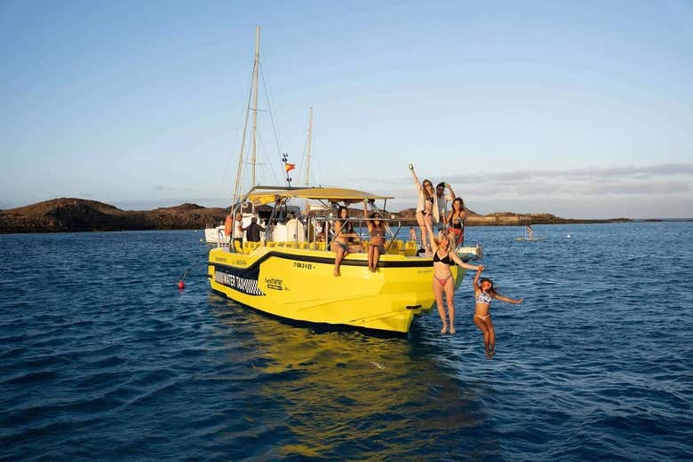 Disfrutando de la parada para hacer snorkel