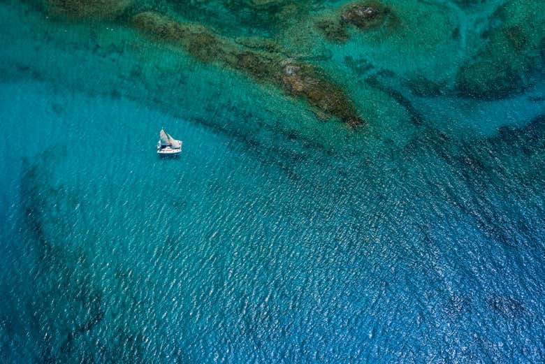 Le bateau vu du ciel