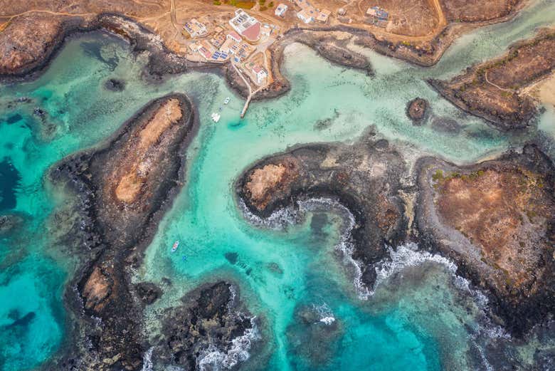 Vista aérea de la isla de Lobos