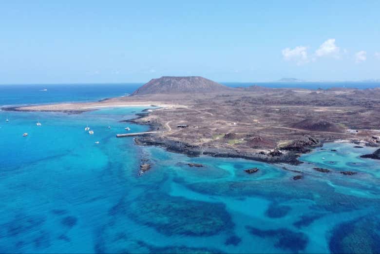 Vista aérea da ilha de Lobos
