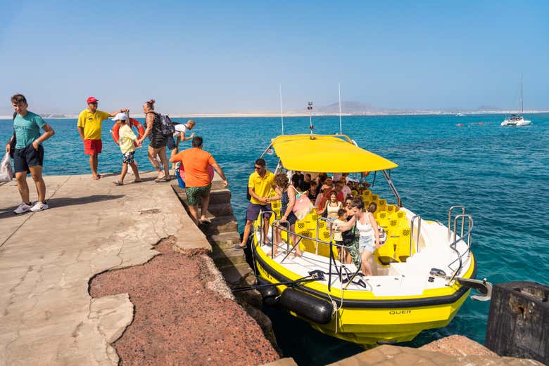 Desembarcando en la isla de Lobos