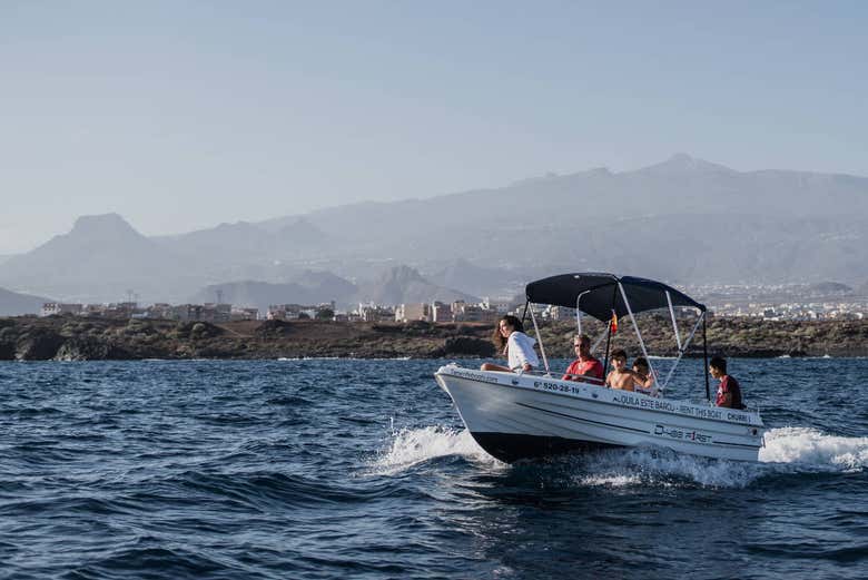 Vista do barco com o Teide ao fundo