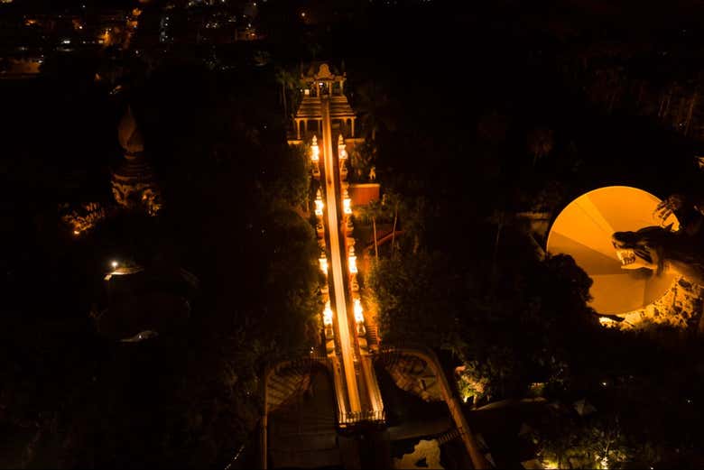 Anoitecer no parque aquático Siam Park