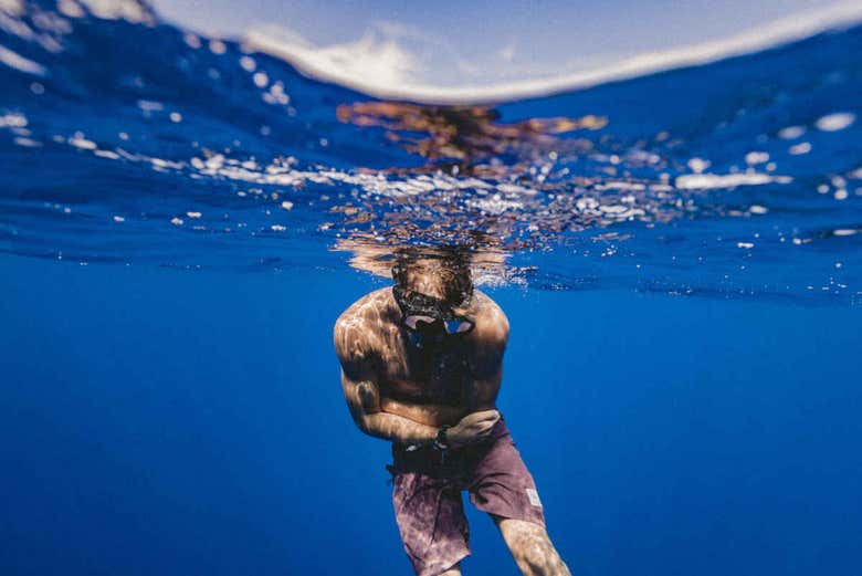 Praticando snorkel