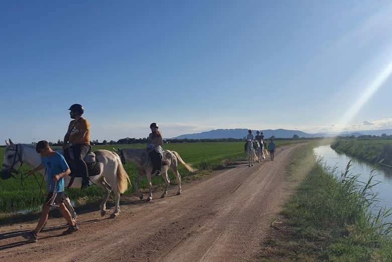 Durante o passeio a cavalo pelo Delta do Ebro