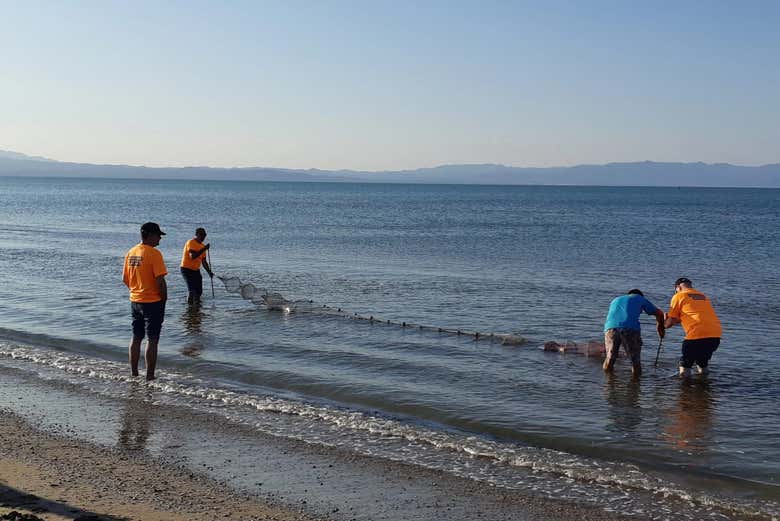Fishing for seafood in the traditional way