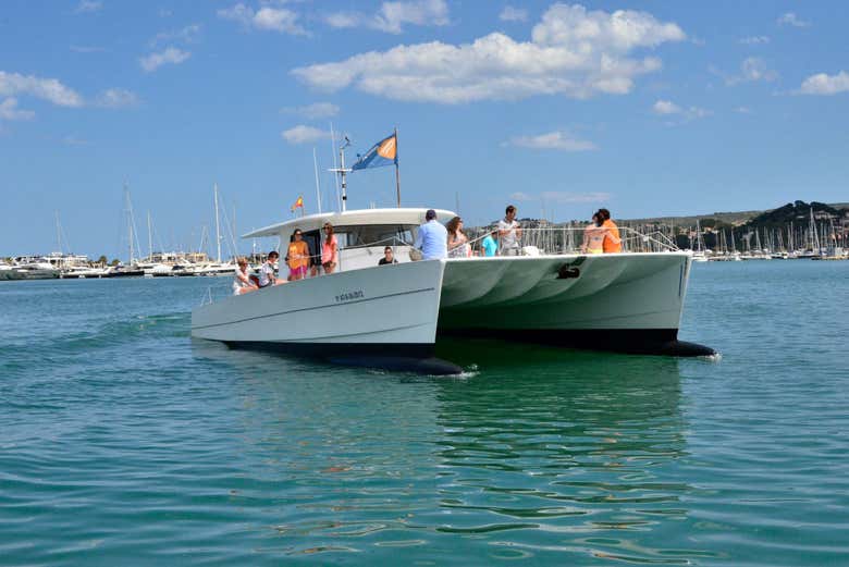 Setting sail on the catamaran