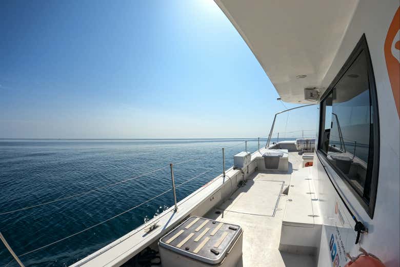 Pont latéral du catamaran