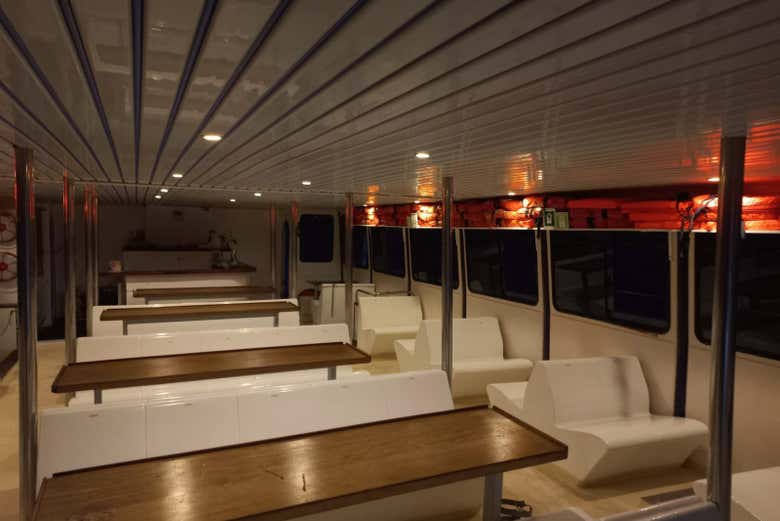 The interior of the boat