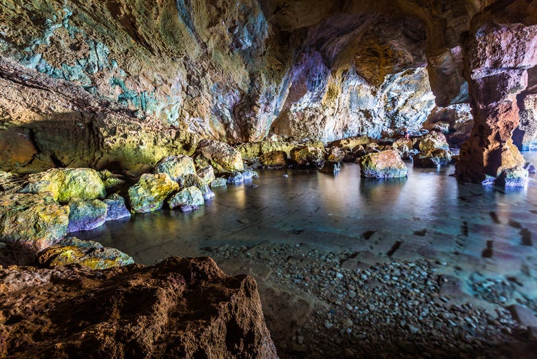 Inside the Cova Tallada cave