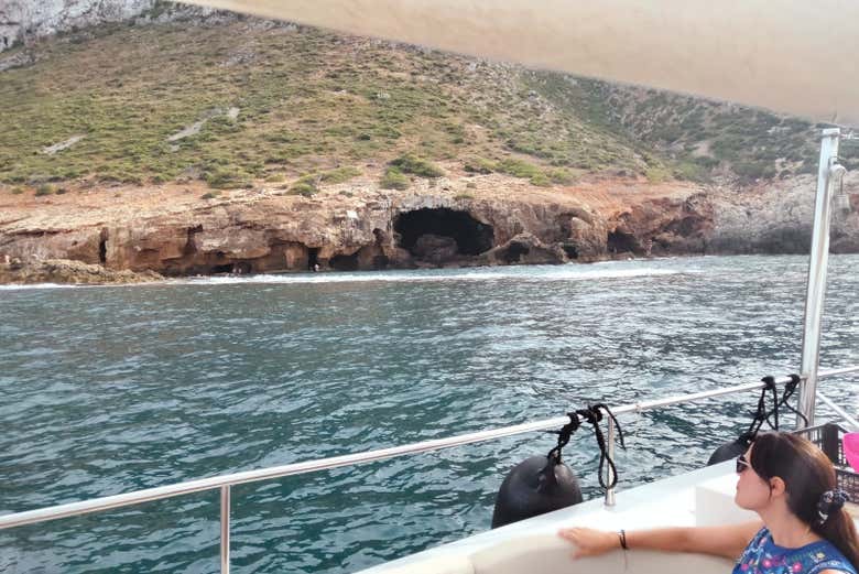 Sailing near Cova Tallada