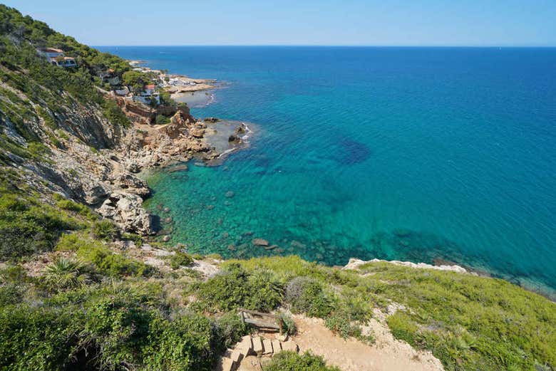 The crystal clear waters along the coast