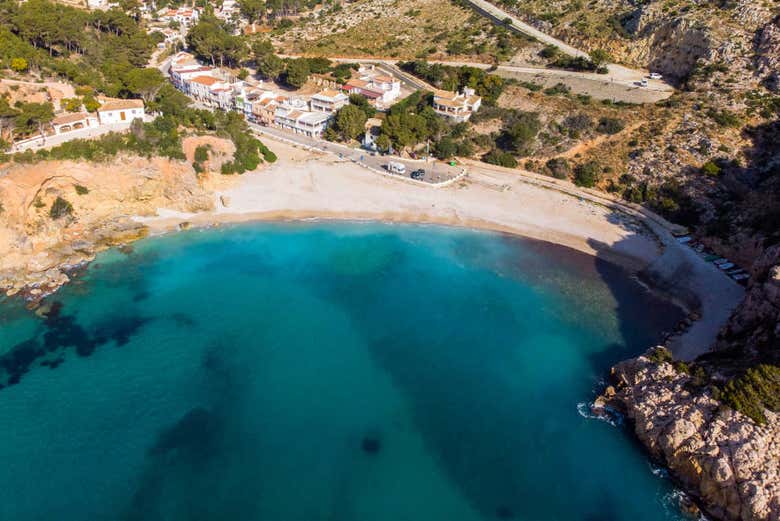 Vista aérea de la cala Granadella 