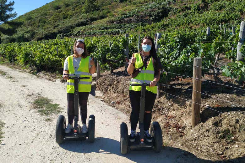 Desfrutando do percurso de segway pelas vinhas