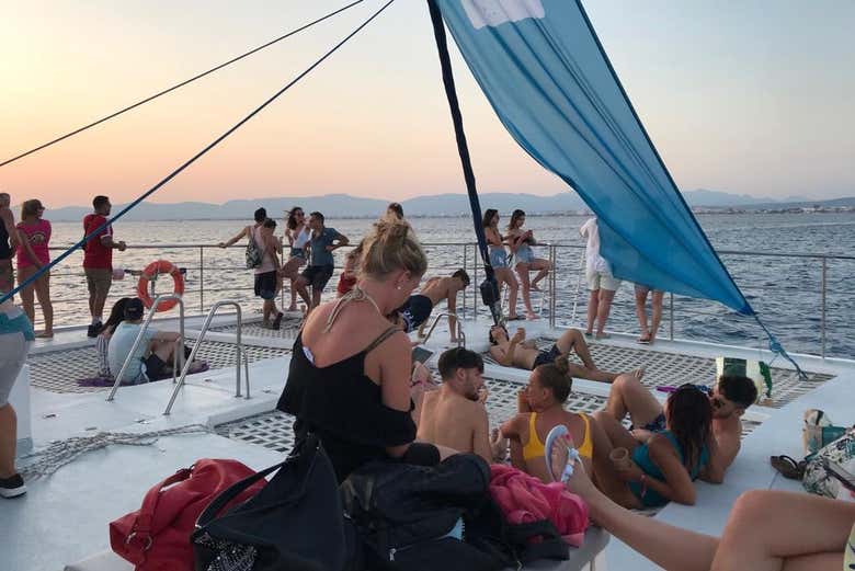 Relaxing on the boat