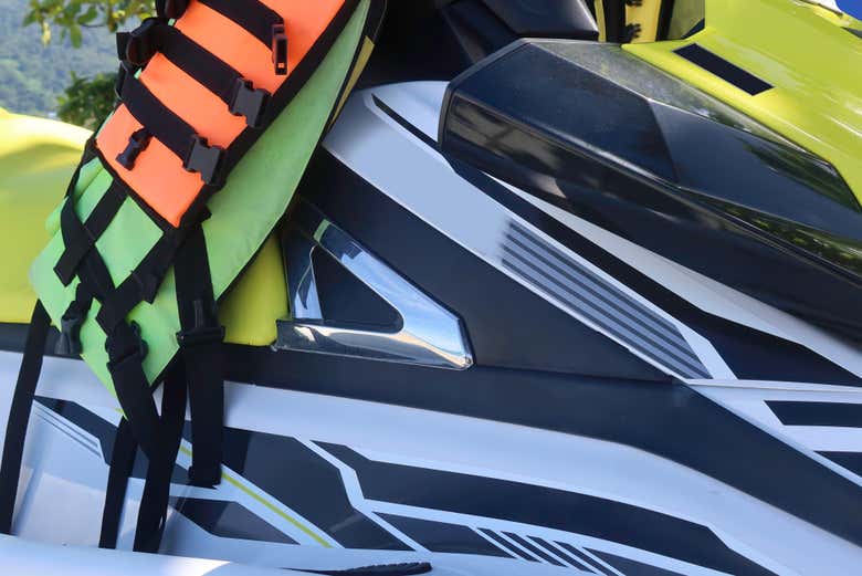 Vue détaillée sur un jet-ski
